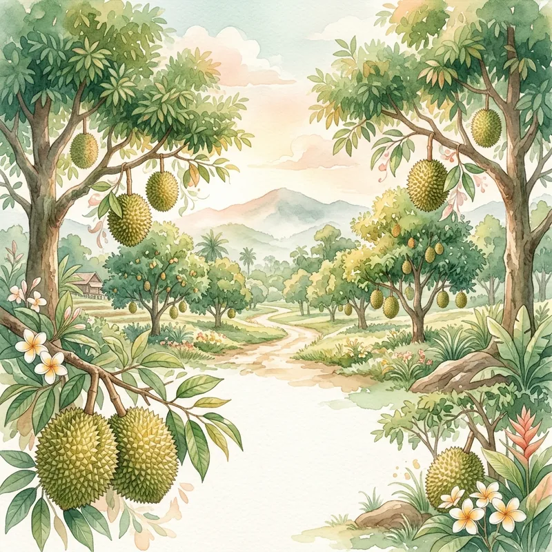 ภาพวาดสวนทุเรียนภูเขาไฟ